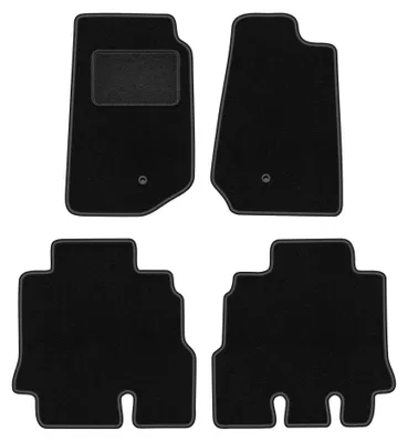 Image de Tapis de sol en moquette pour Jeep Wrangler III JK 2006-2017 (tout-terrain) – jeu 4 pièces, noirs, sur mesure – Wielganizator LUX