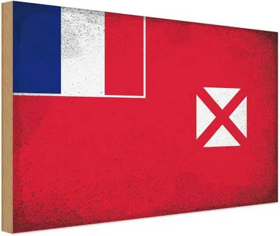 Produktbild von vianmo Holzschild 20x30 cm Wallis und Futuna Vintage Flagge Fahne Wappen