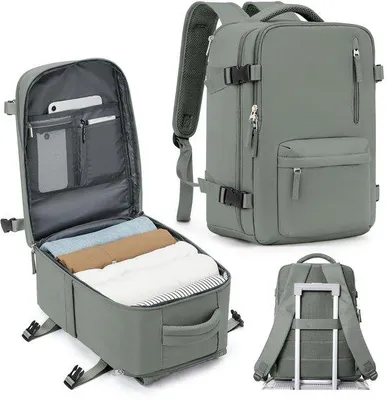 Image de Sac à dos de voyage imperméable avec compartiment à chaussures, adapté aux ordinateurs portables de 14 pouces