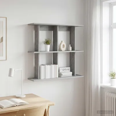 Imagen del producto de Maison Exclusive - Estante de pared, soporte gris Sonoma, 100 x 20 x 75 cm