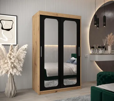 Obrázek produktu pro Zrcadlová skříň DONICELA 2 - 120 cm, artisan / černá