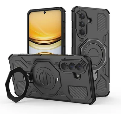 Produktbild von Handyhülle mit Ring für Galaxy A57 5G, Techsuit Carbon Shield Pro, Schwarz