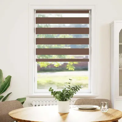 Produktbild von vidaXL Doppelrollo Braun 80x100 cm Stoffbreite 75,9 cm Polyester