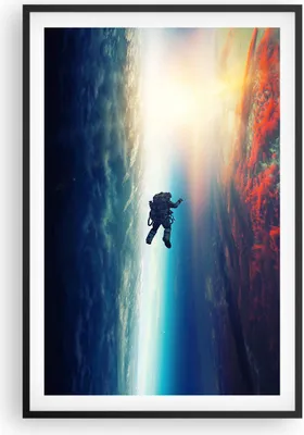 Produktbild von Gerahmtes Poster - Schwarzer Rahmen - Kosmos Astronaut Planet - 61x91,5 cm - Wand Bild - Wanddeko - Wandbilder - Kunstposter - Wandposter - Bilderrahmen - Bilder - Kunstdruck - P2BPA61x91-5049
