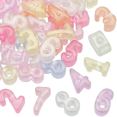 Productafbeelding van Solidchoice - 50 Stuks Lichtgevende Cijferkralen voor Sieraden Maken
