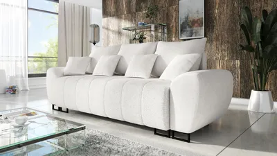 Produktbild von Modernes Schlafsofa Wohnzimmer Schlafsofa Funktion Ragnar 3 Bouckle Stoff