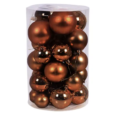 Image de 30 pcs. boules de Noël / boules de Noël marron Ø 4/5/6/7cm