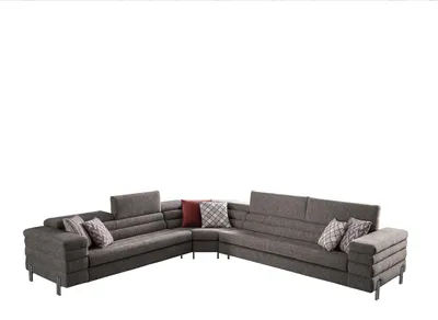 Image de Canapé D'Angle Moderne En L Beige Salon Coussin
