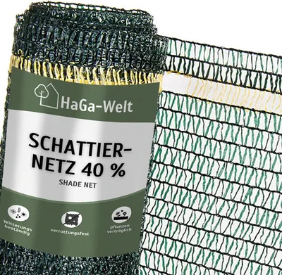 Produktbild von Schattiernetz – Sonnenschutz für Gewächshäuser und Pflanzen – 40% / 3 m / grün