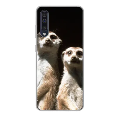 Produktbild von MuchoWow® Handyhülle Schutzhülle Hülle für Samsung Galaxy A50 Schwarz - Erdmännchen - Tiere Silikon Softcase Handy Hülle - Mobiltelefonhülle