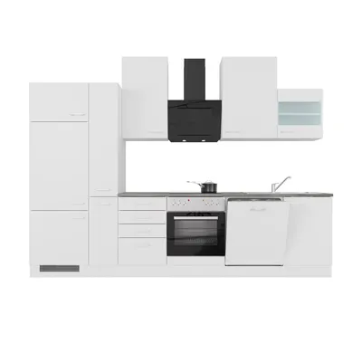 Produktbild von Küchenzeile mit E-Geräten & Geschirrspüler - 310 cm breit - Weiß – Toska