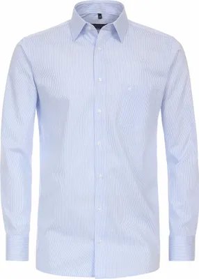 Produktbild von CASAMODA Herren Businesshemd Langarm Kent Comfort-Fit Hellblau gestreift 46