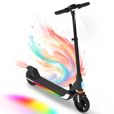 Produktbild von Elektroscooter Kinder Für 8-16 Jahren, Klappbar Jugendliche Elektroroller, 200W, 5,2Ah AKKU, Reichweite 10-20 km, Bis 20 km/h, LED, E-Scooter Schwarz