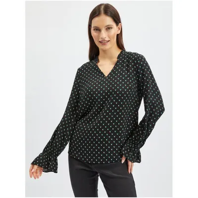 Produktbild von Orsay Schwarze gemusterte Damenbluse 650248856000__40