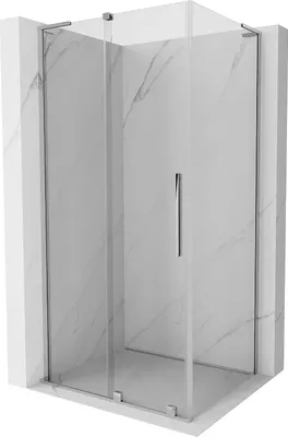 Image de Mexen Velar L Cabine de douche Porte coulissante 120 x 110 cm, transparente, chromée - 871-120-110-03-01