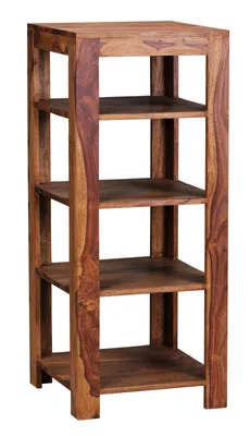 Produktbild von WOHNLING Sheesham Bücherregal Standregal MUMBAI 44 x 44 x 105 cm 4 Böden Massivholz