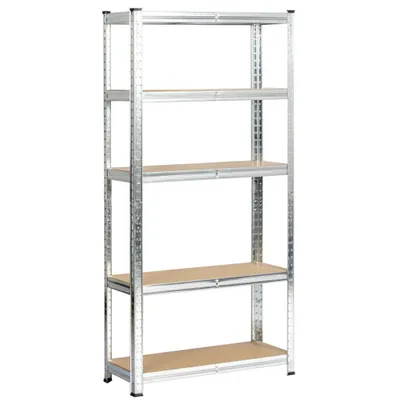 Image de Étagère pour charges lourdes Argent galvanisé 70 cm 5 étagères L70xH30xP154 cm