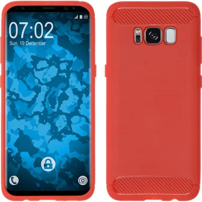 Produktbild von PhoneNatic Case kompatibel mit Samsung Galaxy S8 - rot Silikon Hülle Ultimate + flexible Folie
