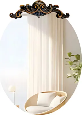Image de Miroir mural ovale baroque Dublin 70 x 94,5 cm – laiton doré et argenté – salle de bain, chambre à coucher et salon