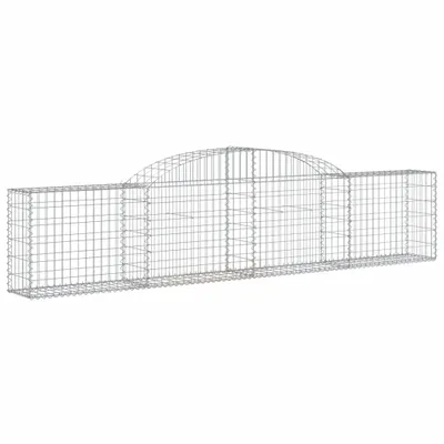 Image de vidaXL Gabion avec arc surélevé 300x30x60/80 cm Fer galvanisé