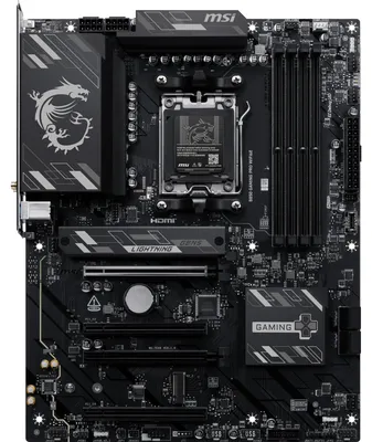 Produktbild von MSI B850 GAMING PRO WIFI6E, AMD, Sockel AM5, AMD Ryzen 7000 Series, AMD Ryzen 8000 Series, AMD Ryzen 9000 Series, Sockel AM5, DDR5-SDRAM, 256 GB