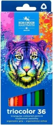 Obrázek produktu pro KOH-I-NOOR Trojhranné pastelky Triocolor 36ks Tygr