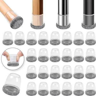 Produktbild von Famanu Silikon-Stuhlbeinschoner Set von 32 Stück - Grau