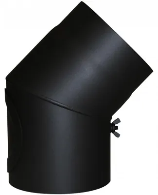Immagine prodotto di Gomito per canna fumaria, diametro 150 mm, curva a 45°, con porta, colore nero (Senotherm)