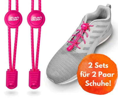 Produktbild von Elastische Schnürsenkel für 2 Paar Schuhe - Pink - 100 cm - Schnellschnürsystem/Schnellverschluss