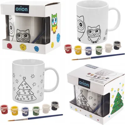 Produktbild von Malerei Becher mit Farben 350ml Weihnachtsbaum + Malerei Becher mit Farben 330ml