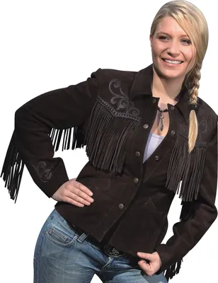 Produktbild von Damen Lederjacke Western Cowgirl Bikerin »YUMA« Braun