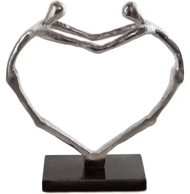 Produktbild von Liebespaar Figur aus Metall - Pärchen Dekofigur silber schwarz 22 cm