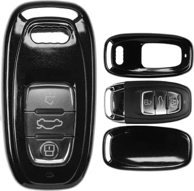 Produktbild von Auto Schlüssel Kunststoff Hülle ABS Plastik Schutz Cover Schwarz kompatibel mit Audi A5 S5 Q5 A7 A8 A6 S6 A4 S4 KEYLESS SMARTKEY