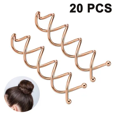Produktbild von 20PCS Spiralhaarnadeln, Twist-Haar-Clips, abgerundete Haarspangen, für Haarstyling, Spiralförmig
