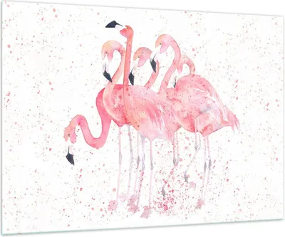 Produktbild von Bilder auf glas - Flamingo Vogel Wasser - 100x70cm - Glasbilder - Wandbilder - Kunstdruck - zum Aufhängen bereit - Wanddekoration aus Glas - Glas Bilder - Wandbild auf Glas - GAA100x70-3899