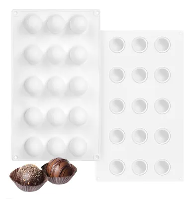 Silikon-Backform, 15 Halbkugeln, 3 cm Ø, antihaftbeschichtet
