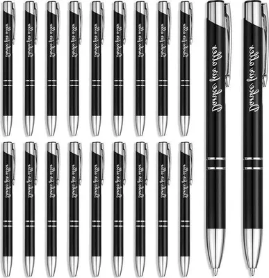 Produktbild von Kugelschreiber Set mit 20 Stück - Schwarz mit Dankesaufschrift