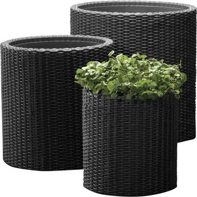 Image de Pot de fleurs - ensemble de 3 pièces - pots cylindriques