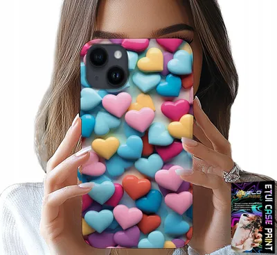 Image de Étui Pour Iphone 13 - Coeurs Colorés Personnalisable