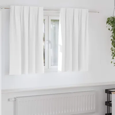 Image de Rideaux occultants avec anneaux 2 pcs Blanc lumineux