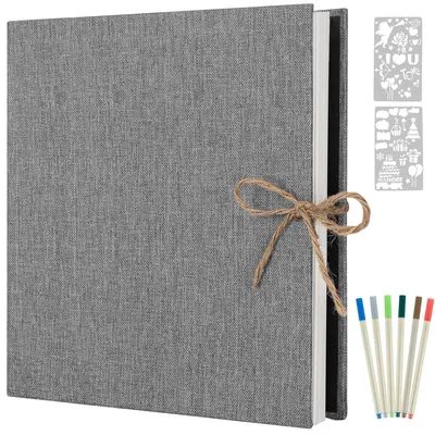 Productafbeelding van Fotoalbum met plakband en 60 witte pagina's voor het n van herinneringen