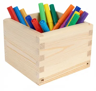 Productafbeelding van Creative Deco opbergdoos houten kist zonder deksel 12x12x9 cm