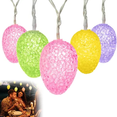 Produktbild von Ostern Lichterkette 3M 20 LED Ostereier Lichterkette batteriebetrieben für Innen Party Schlafzimmer Frühlingsdeko