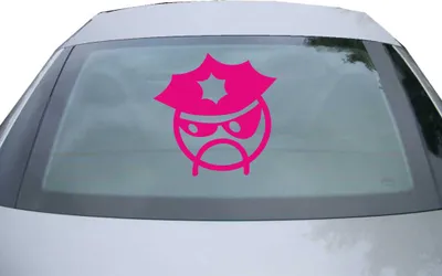 Produktbild von Indigos UG - Aufkleber Heckscheibe & Motorklappe DE6133 - pink - 600x600 mm - police - Auto Scheiben Fenster Heckklappe Tuning Racing JDM - Die cut