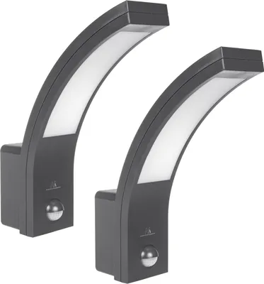 Produktbild von 2x Maclean LED-Lampe mit Bewegungsmelder PIR-Bewegungsmelder grau 10W IP54 750lm neutralweiß (4000K) MCE244 GR
