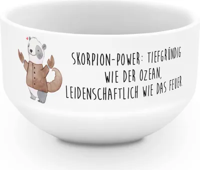 Produktbild von Mr. & Mrs. Panda schale Skorpion Astrologie - Weiß - Geschenk, Sternzeichen, Bowlschale, schälchen, Schüssel, Horoskop, frühstücksbowl, Obstschale, Tierkreiszeichen