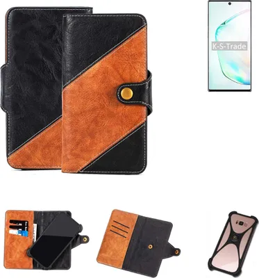 Produktbild von K-S-Trade Handyhülle Schutzhülle Bookstyle Case Wallet-Case kompatibel mit Samsung Galaxy Note10+ SD855 Handy Cover Bumper Klapphülle schwarz