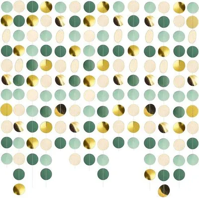 Produktbild von Famanu Papiergirlande Set 4 Stück - Dekoration für Feier, Hochzeit & Neujahr (Grün)