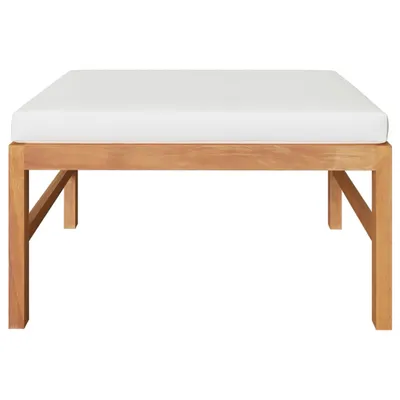 Immagine prodotto di Poggiapiedi con Cuscino Crema in Legno Massello di Teak