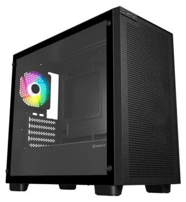Produktbild von UNYKAch UK121806, Micro Tower, PC, Schwarz, ITX, micro ATX, Acrylnitril-Butadien-Styrol (ABS), SGCC, Gehärtetes Glas, Gaming